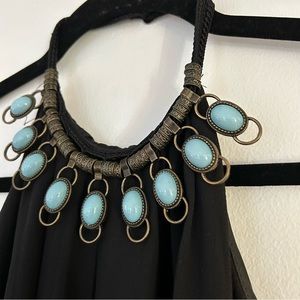 Turquoise Necklace Halter Dress